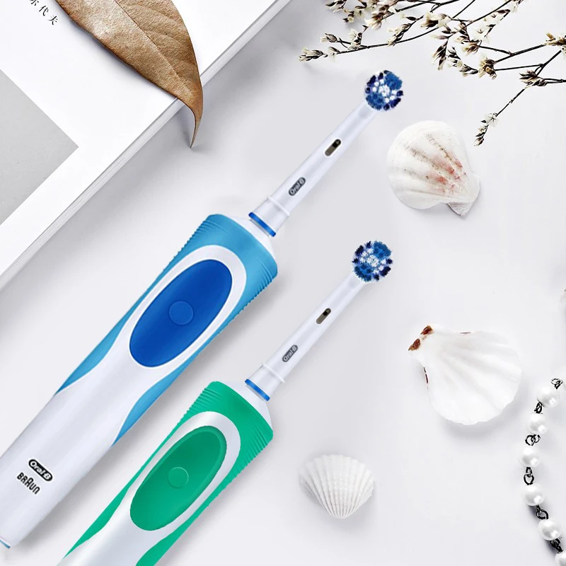 Oral B Electric Toothbrush 2D Rotary Vibration Clean Charging Tooth Brush Cross Action Bristle Oral Care 4 Gift Brush Heads Free images - 6