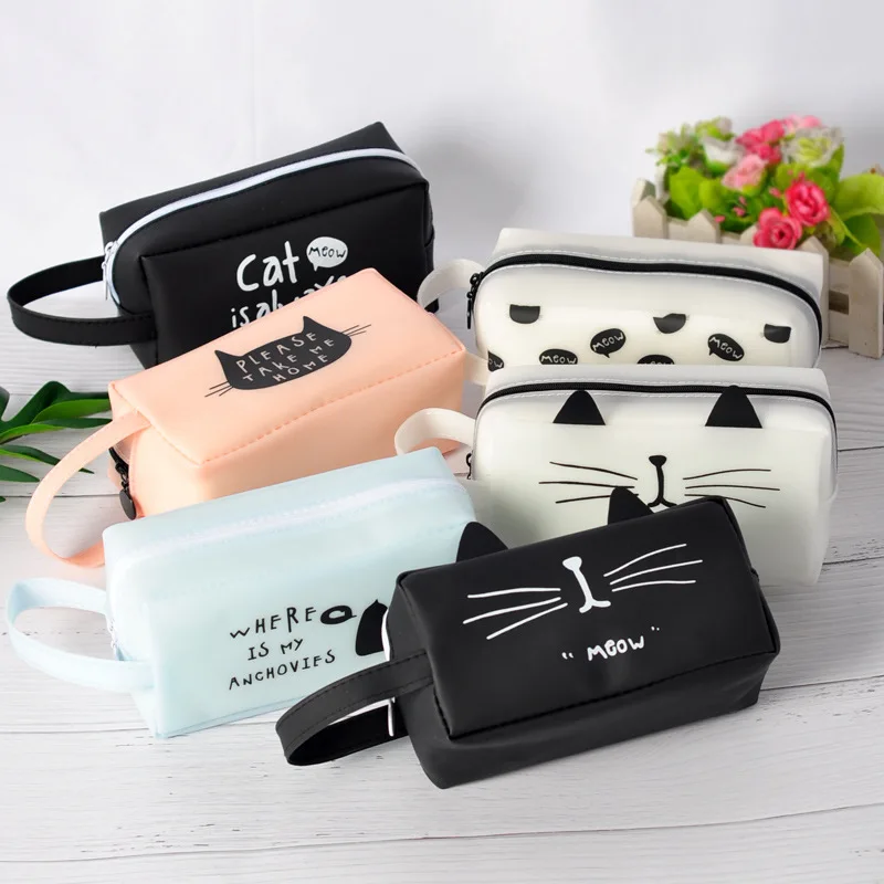 

Super Big Pencil Case Silica Gel Cute School Supplies Cat Stationery Gift Cute Pencil Box Pencilcase Pencil Pouch Korean Bag