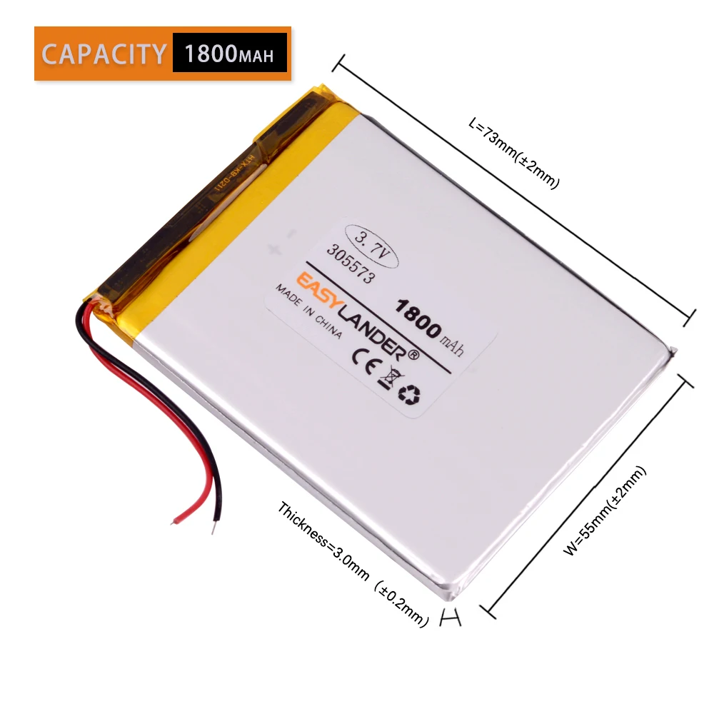 305573 3 7 V 1800mah 305570 305575 PLIB литий-ионный/полимерный литий-ионный аккумулятор в