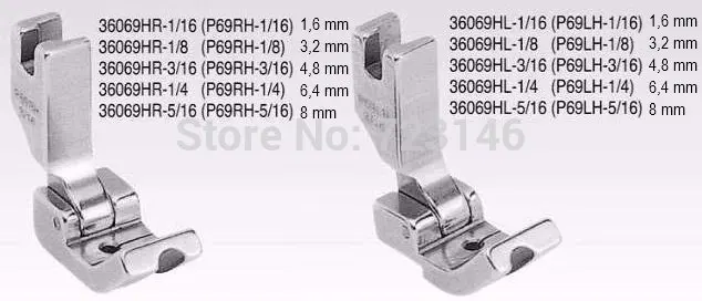 

P69lH 1/8 3609HL-1/8 3.2MM Industrial sewing machine presser foot feet FOR Brother juki TYLICAL SINGER YAMATO MITSUBISHI ZOJE