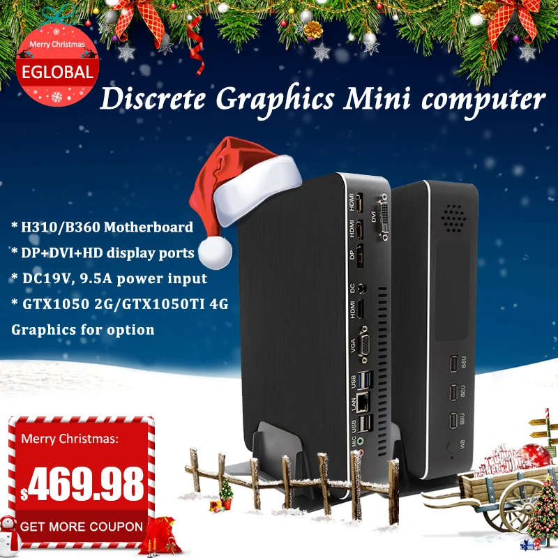 Игровой компьютер Intel i5 9400F 6 ядер потоков i7 8700 i3 9100F Nvidia GTX 1050 4 Гб мини ПК 2 * DDR4 HDMI 0 1 DP