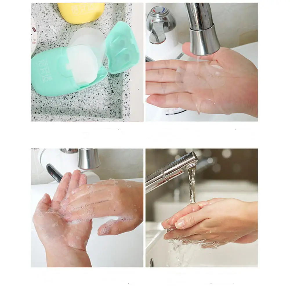 1 Boxs Soap Paper Disposable Washing Hand Eczema Acne Pimples Remover Skin Care Preventing Influenza Virus as Picture |