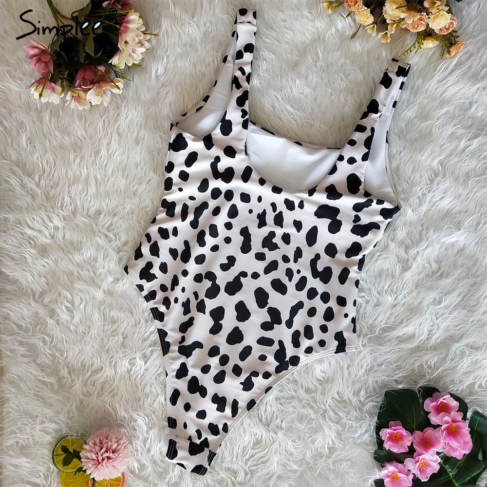 Сексуальный женский купальник Simplee с рисунком леопарда/змеи слитный винтажный
