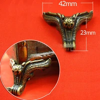 4pcslot 42x23mm owl antique jewelry box feet leg wood case corner protector decorative furniture legs for diy chest gift box