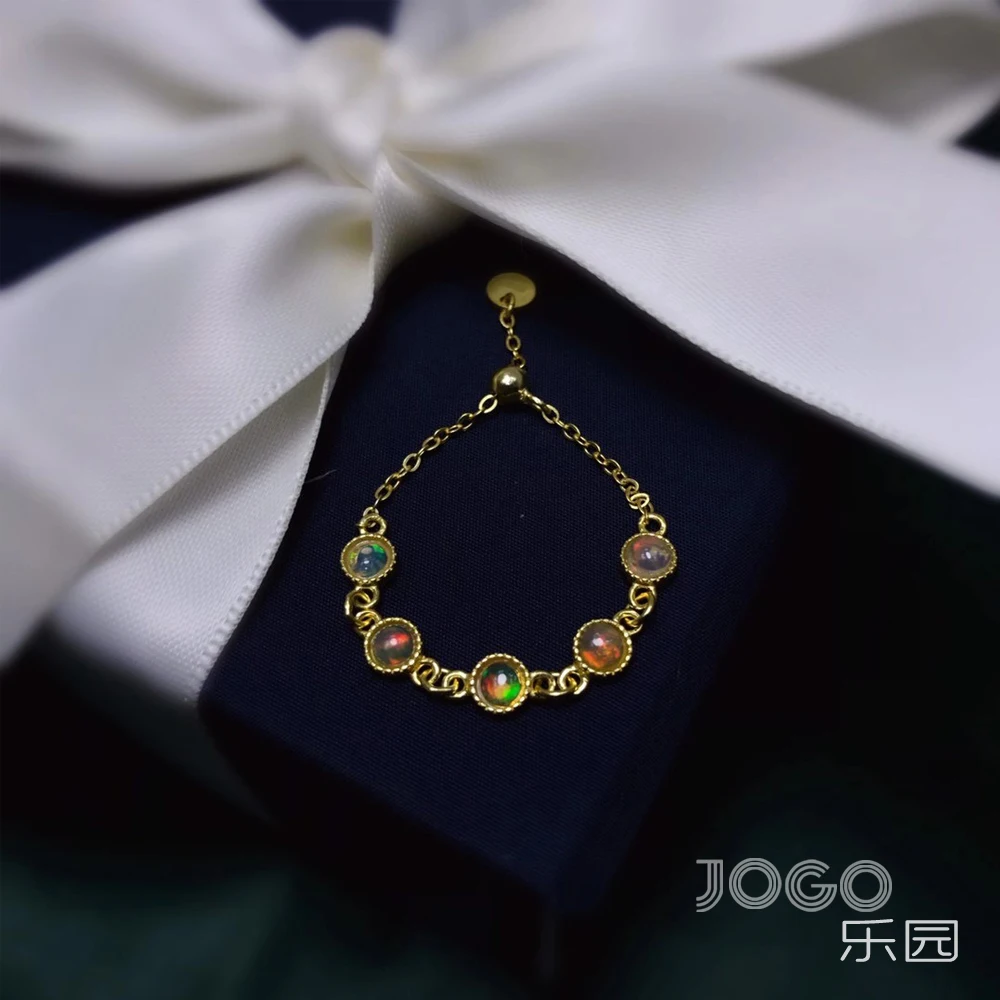 

[Jogo Paradise] Exquisite Retro 925 Silver Plated Natural Opal Ring