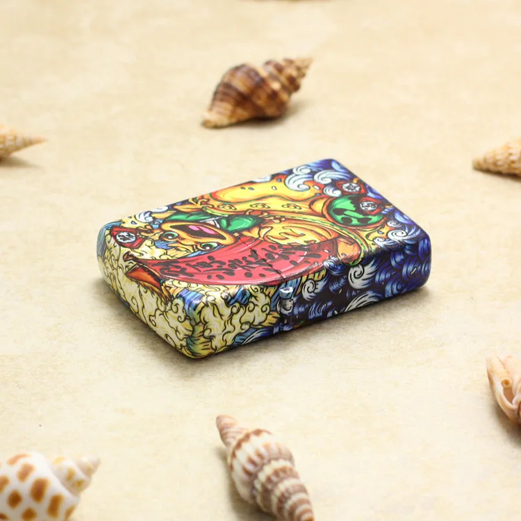 Оригинальная масляная Зажигалка Zippo медный дизайнерский цветной рисунок