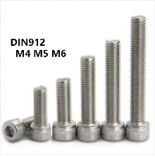 100 шт./лот M2.5* 3/4/5/6/8/10/12/14/16/18/20 DIN912 из нержавеющей стали с шестигранной головкой винт шестигранный болт