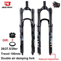bolany mtb supension rebound adjustment double air fork 2627 5er29er magnesium alloy travel 100mm 32 rl bike accessories