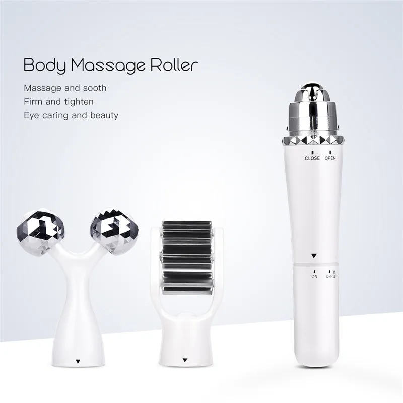 

3 in 1 Portable Electric Eye Massager Skin Relive Fatigue Vibrate Body Neck Face Massage Roller Facial Lifting Anti Wrinkle