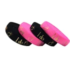 10 ярдов Золотая фольга I DO CREW Print Fold Over Elastic Черный Розовый Свадебный FOE лента головной убор для вечерние ринки в подарок