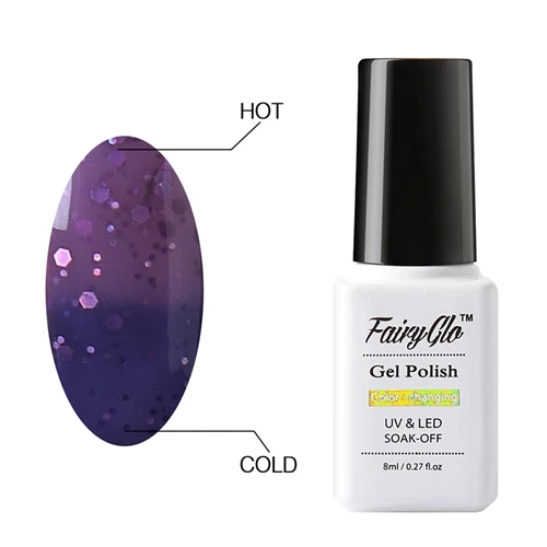 5726 FairyGlo, 12 мл, Термальный, меняющий цвет, Гель-лак для ногтей, меняющий температуру, Гель-лак, отмачиваемый, УФ-Гель-лак, лак для ногтей - Цвет: 5726