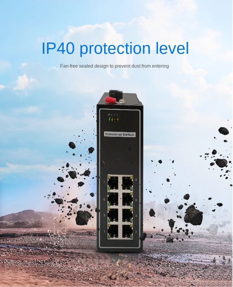 

Industrial Grade Switch Non-Managed 5-Port 8-Port 100 Gigabit Lightning-Proof Guide Rail New Energy