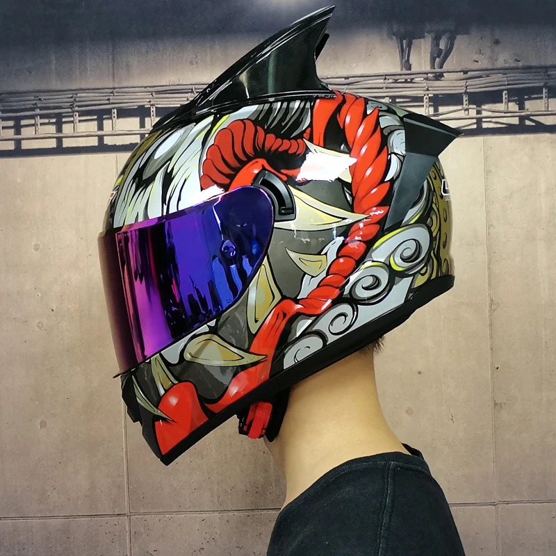 

Casco de motocicleta profesional con lente de velocidad completa, doble casco de motocicleta, de campo traviesa, aprobado por