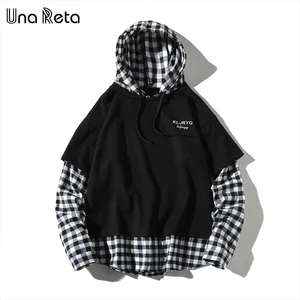 Уличная одежда Una Reta, свитшот, новинка, осенние толстовки в стиле хип-хоп, с сетчатыми рукавами, мужской спортивный костюм, толстовки большого размера в стиле Харадзюку