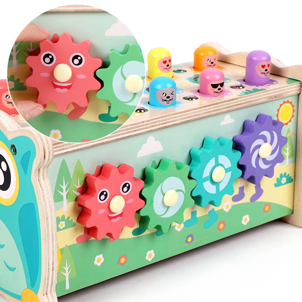 

1 Set Wood Hammering Ball Box Children Playing Hamster Game Toys for Early Learning Eaducational Toys for Kids Brithdays Gifts