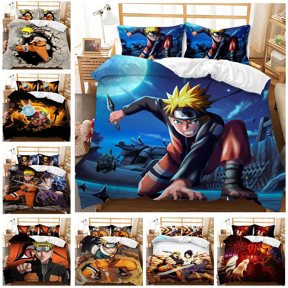 Комплект постельного белья и наволочки с 3D-принтом из мультфильма аниме