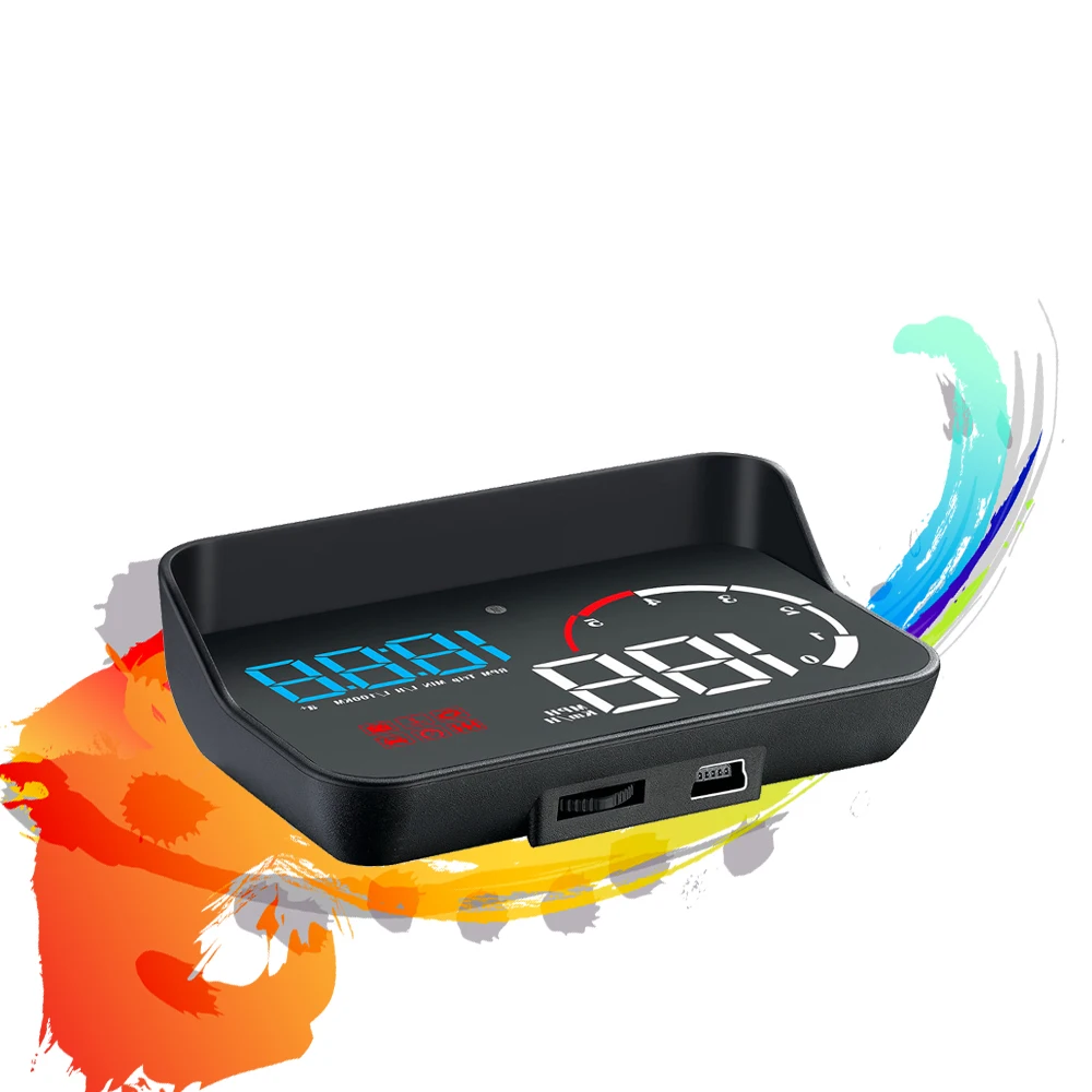 OBD2 HUD Дисплей автомобильный коллиматорный светодиодный Экран Скорость топлива