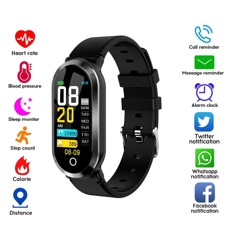 T1 Смарт часы Водонепроницаемый монитор сердечного ритма крови Давление фитнес