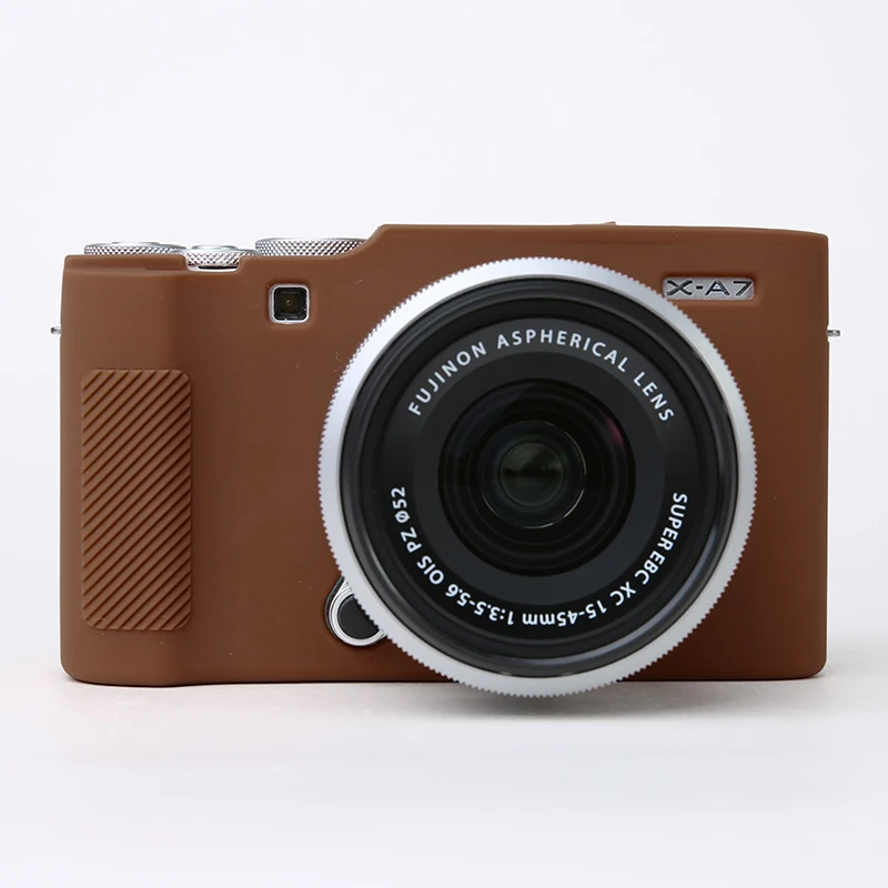 Coffee Мягкий силиконовый чехол для камеры резиновый чехол для Fujifilm XA7 Fuji XA-7 Pretective Чехол 9 цветов - Цвет: Coffee