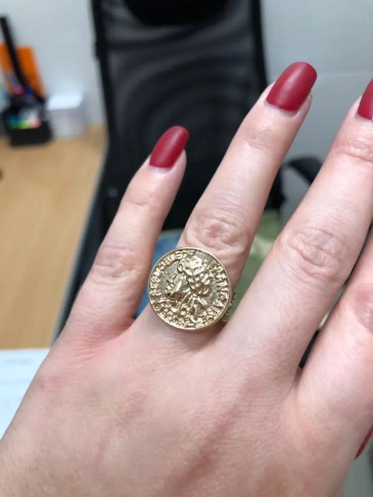 Модные ювелирные украшения золотое покрытие монета лицо гравировка квадратное