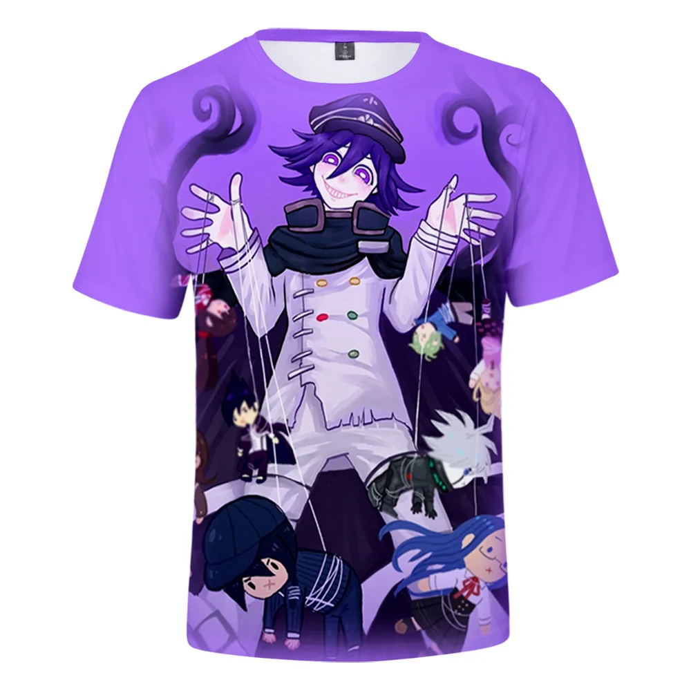 

Футболка Kokichi Ouma для мужчин и женщин, Классический Топ с 3D-принтом, в стиле Харадзюку, для мальчиков и девочек, с мультяшными играми данганрон...