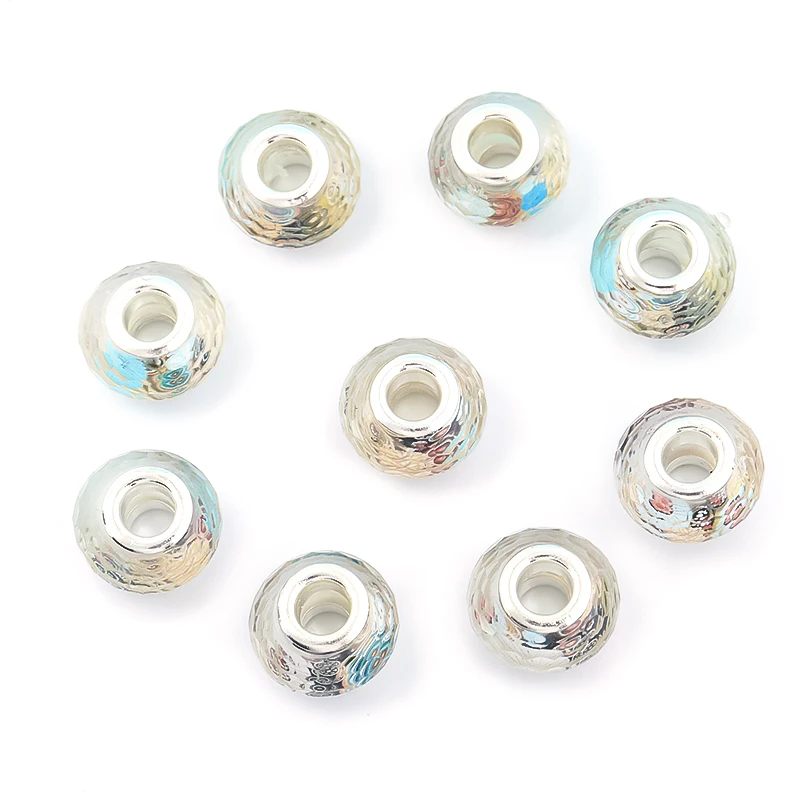 

Beadtales 20pcs/lot Resin Hexagonal Section Big Hole Bead Mix color Spaced Beads For Jewelry Making Fashion Bracelet DIY