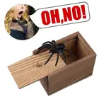 Удивительная коробка Паук Внутри деревянная розыгрыш паук пугающая коробка игра трюк Дети Родители антистресс Смешные фотоигрушки подарки