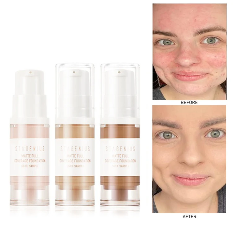 

11 Colors Face Foundation Matte Nude Full Coverage Smooth Brighten Natural Concealer Waterproof Base Liquid Foundation Makeup
