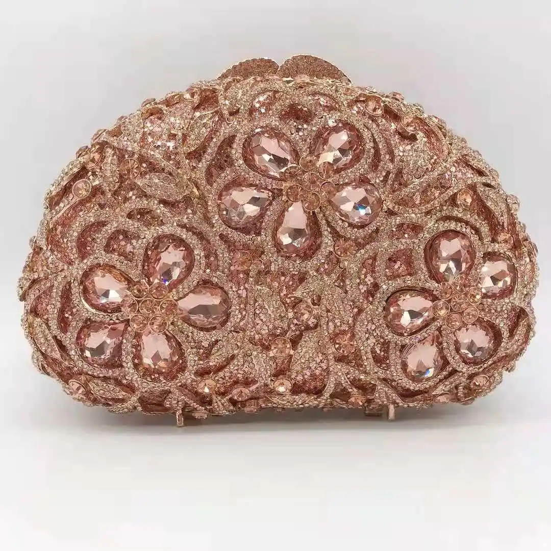 

Rose Gold Red Blue Women's AB Diamond Party Prom Dinner Evening Bag Crystal Cocktail Banquet Ladies Handbag Female Clutch Wallet