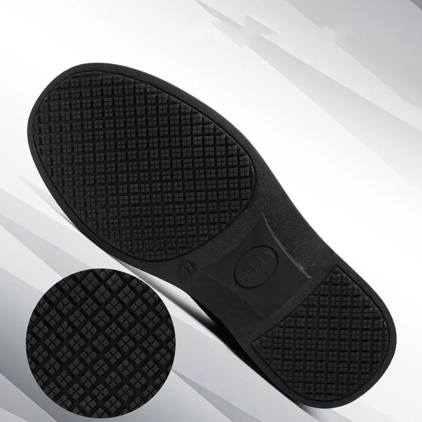 

Oil Water Proof Leather Shoes for Man Chef Uniform Kitchen Wear Anti-slip Breathable Food Service High Quality Shoes for Woman