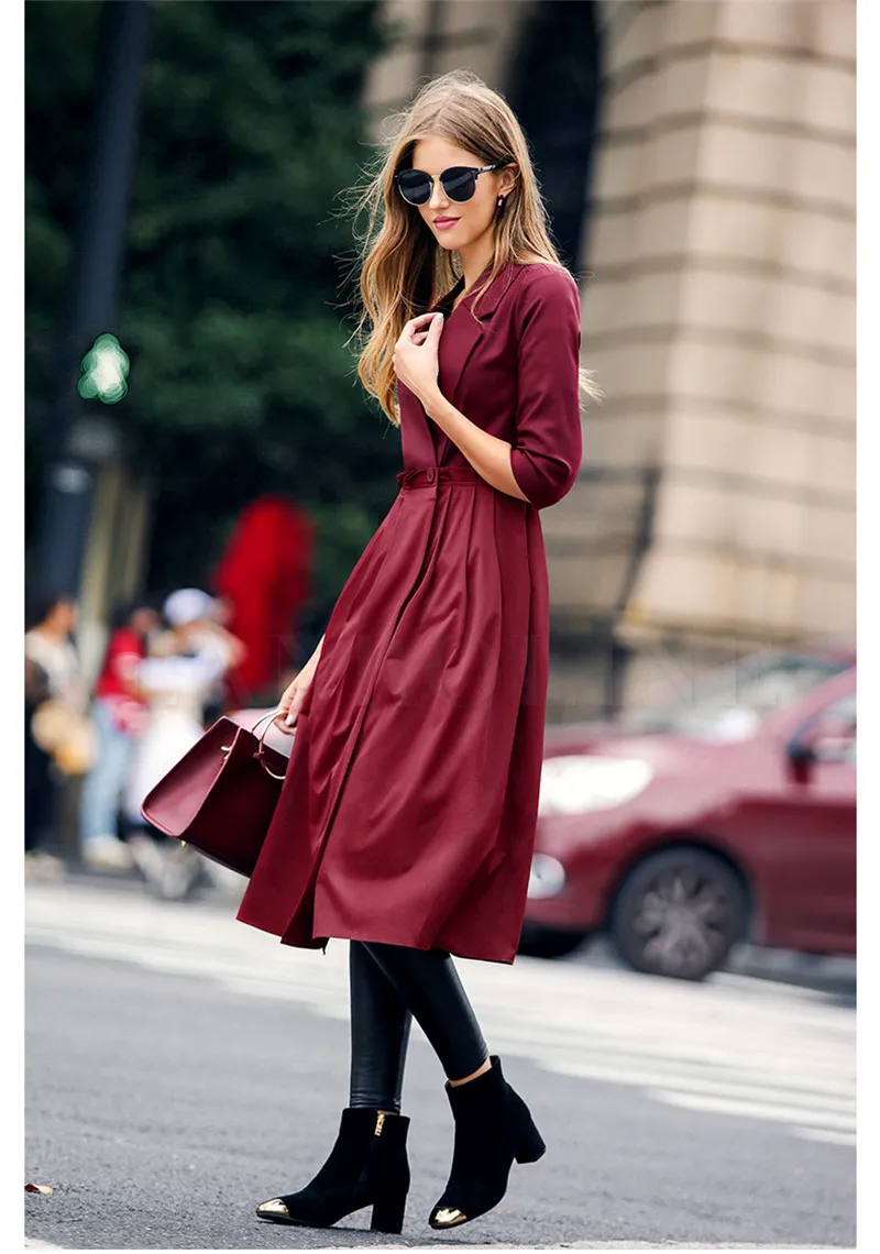 Стильная Осенняя ветровка европейская юбка 2020 женский весенний Тренч пальто