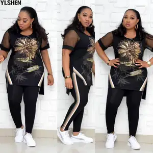 Африканское платье для женщин, комплект из двух предметов, топ и брюки, Дашики с принтом, женская одежда, халат, африканская базин, 2020