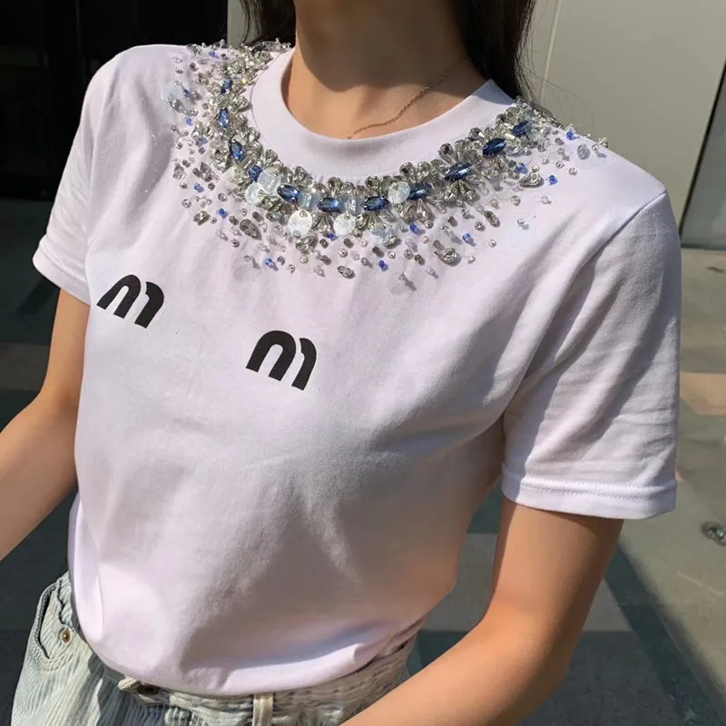 

Женская летняя футболка с коротким рукавом, круглым вырезом и надписью