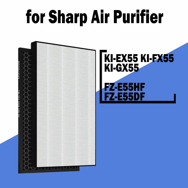 FZ-E55HF FZ-E55DF Замена HEPA фильтр с активированным углем для очиститель воздуха Sharp KI-EX55 KI-EX55-W KI-EX55-T KI-FX55 KI-FX55-W