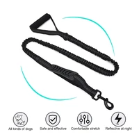 retractable 2 handle quick release pet leash nylon reflective dog traction rope outdoor safety pet training running lead leash