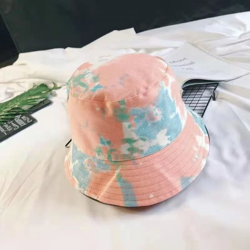 Панама женская двухсторонняя с принтом тай-дай для защиты от солнца путешествий