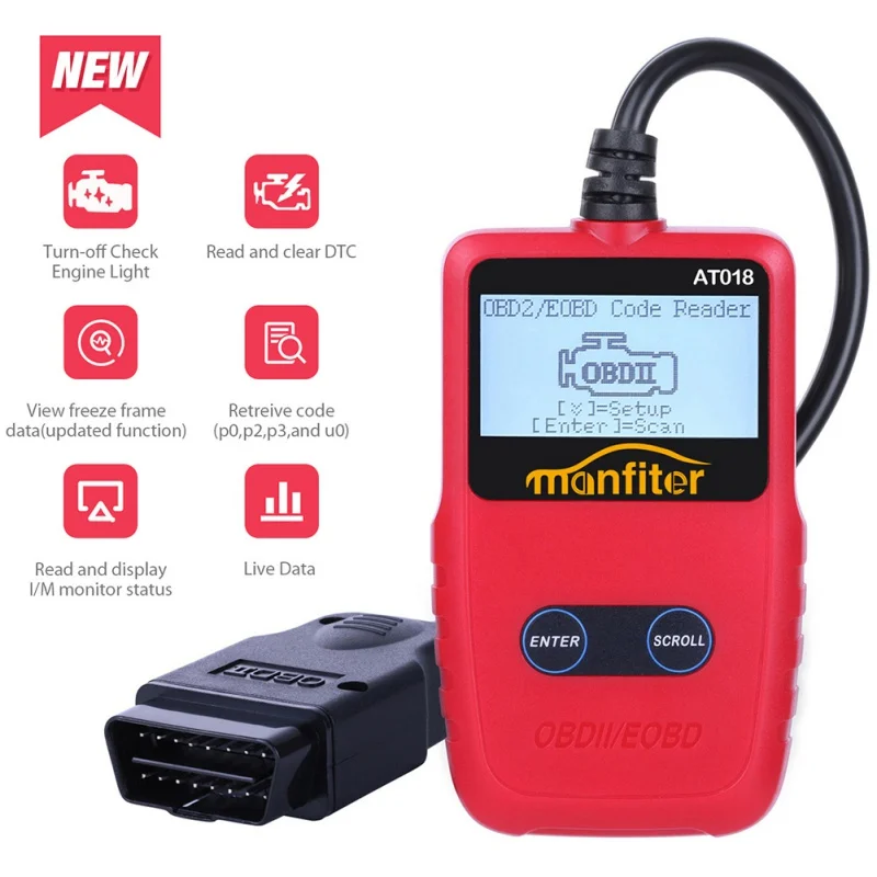 

OBD2 сканер OBD2 ридер от проверки двигателя светильник OBD II диагностический инструмент считыватель кода неисправностей OBD 2 сканер инструмент ...