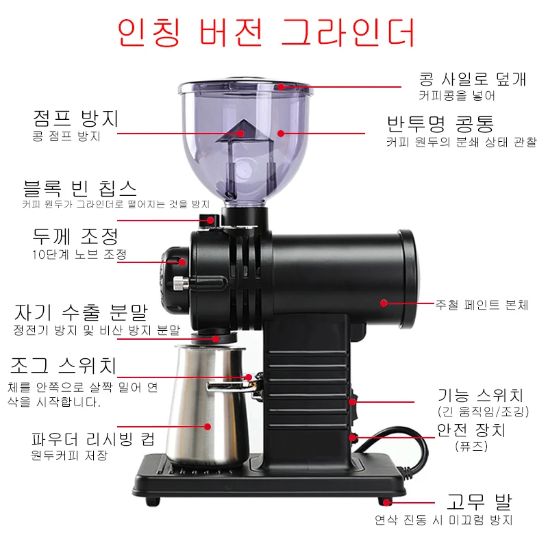 安い 家庭用電動コーヒーグラインダー,110-220v,ミシン目用,小型で調整可能
