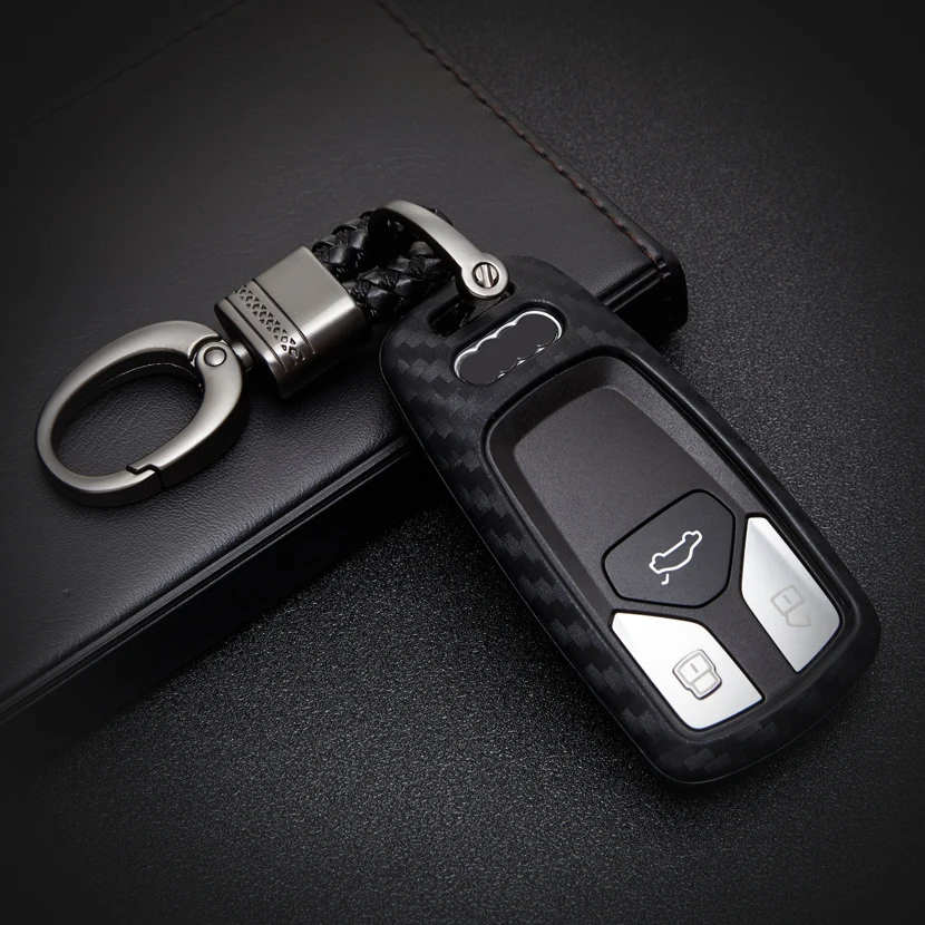 

Car Styling Key Case Fob Cover For Audi A4 A4L A6 A6L TT MK3 8S TTS Q3 Q5 Q7 Q8 S5 S6 B9 2019 2020 Key ring Shell Accessories