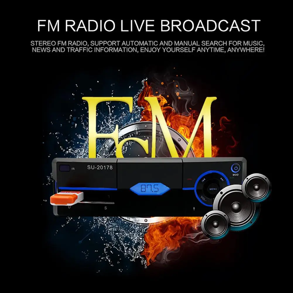 Автомобильный радиоприемник 1 Din mp3-плеер стерео мультимедийный плеер Bluetooth