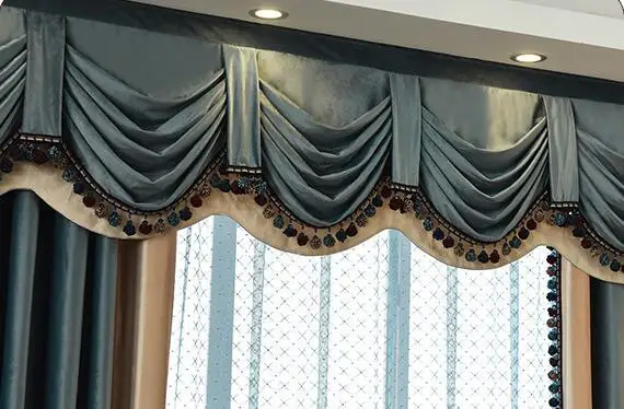 1pc valance Роскошный европейский стиль утолщение затенение подзор занавес s для гостиной чистый цвет Италия бархатный занавес Окно для спальни - Цвет: 1pc valance