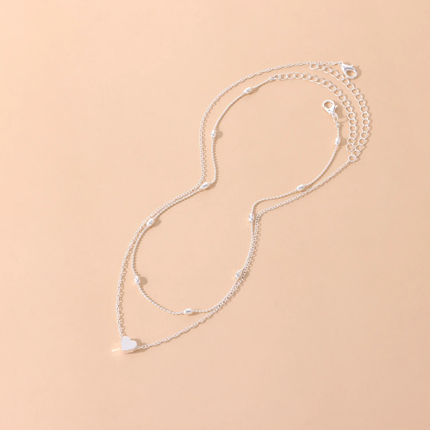 Многослойное женское ожерелье с простыми сердечками оригинальная креативная