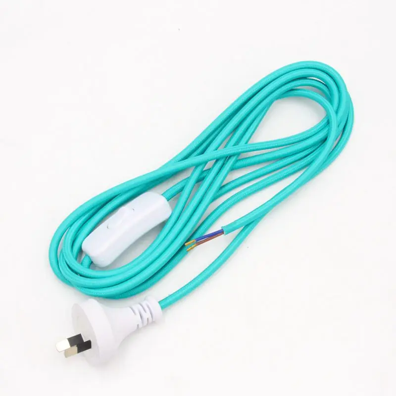 Turquoise 220 В AU Plug шнур питания с линейным выключателем текстильный кабель Электрический удлинитель - Цвет: Turquoise