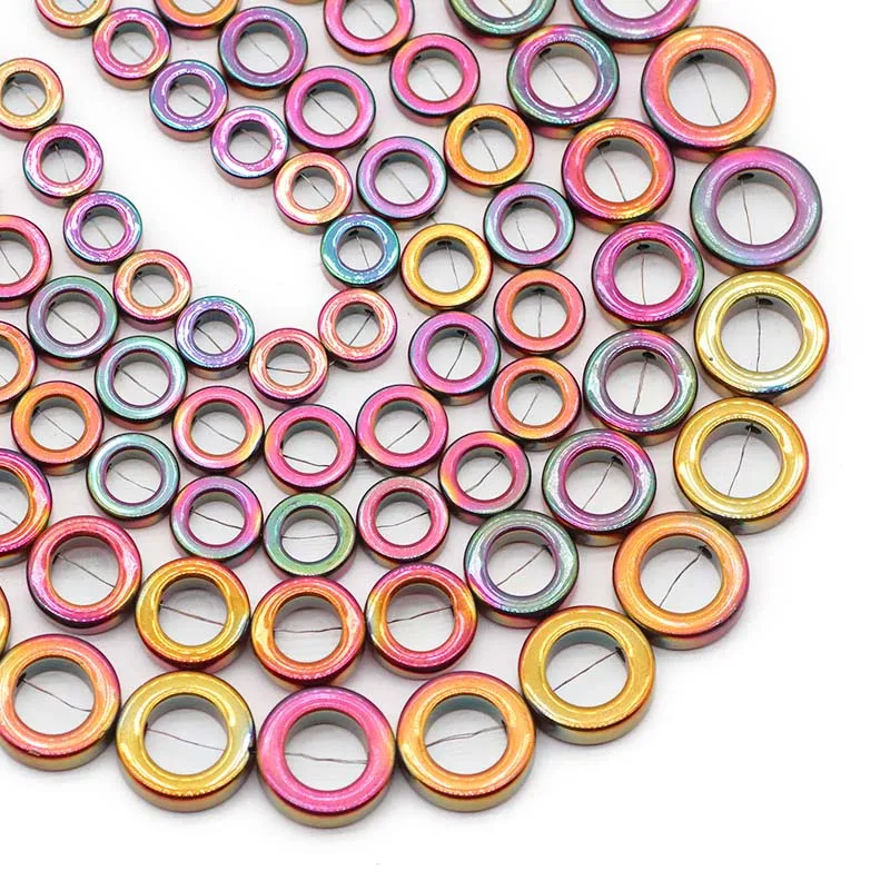 Бусины-разделители круглые из Натурального Гематита 8-14 мм для изготовления