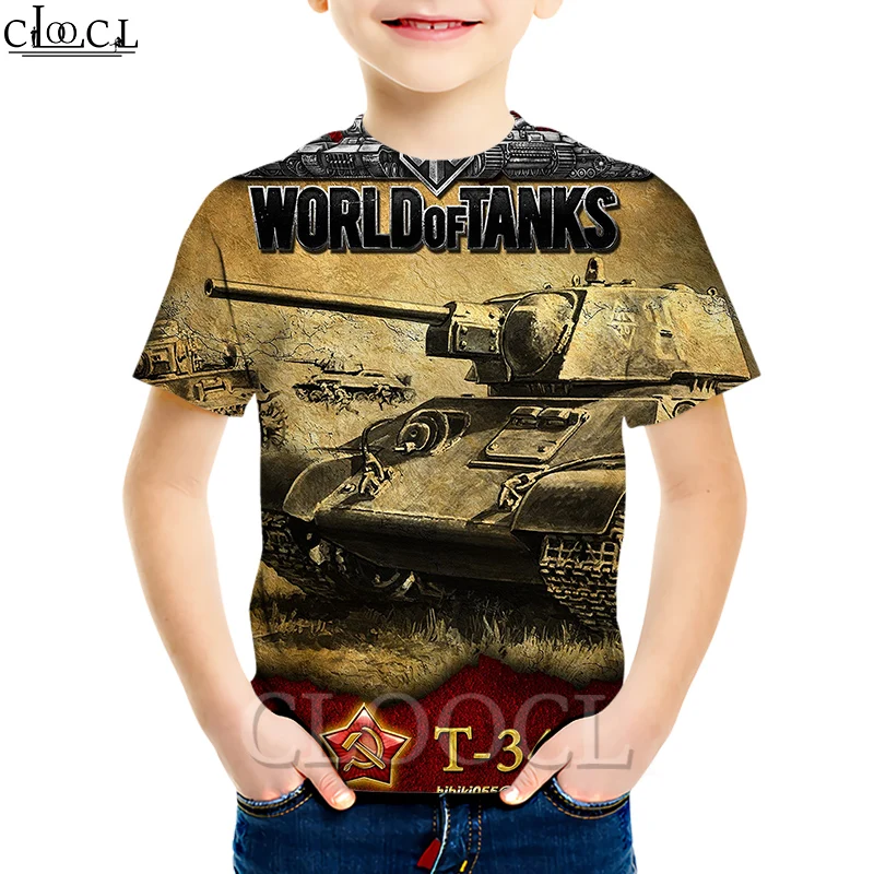 CLOOCL/Детские футболки с изображением игры World of Tanks классические повседневные 3D