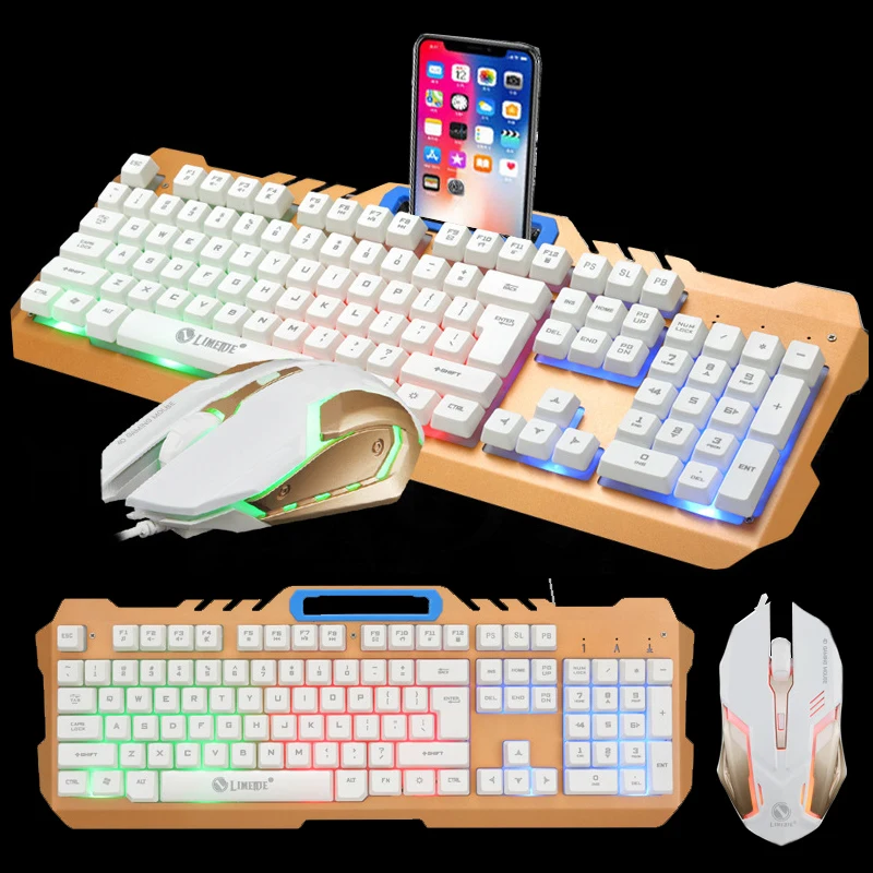 Металлическая Механическая Проводная игровая мышь на ощупь комплекты