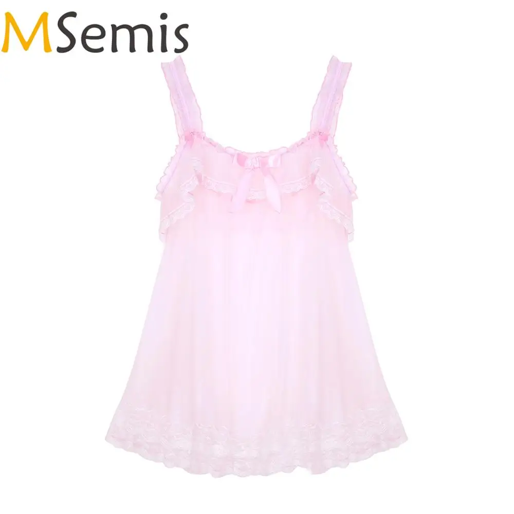 Мужское сексуальное нижнее белье платье просвечивающее Прозрачное Babydoll