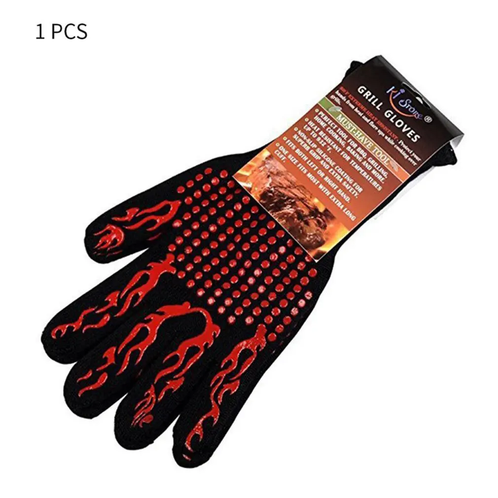 

Fire Gloves High Temperature Resistant Gloves Microwave Oven Outdoor Barbecue Hot Flame Proof Working Gloves 1 * Fire Glove