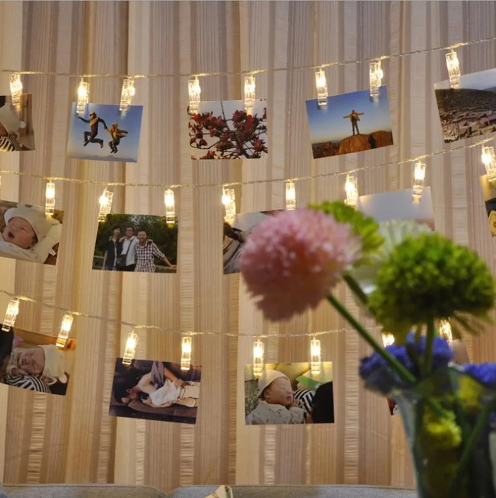 2 м/3 м/4 м/5 м/10 м зажим для фото Батарейный разъем питание USB светодиодный гирлянды