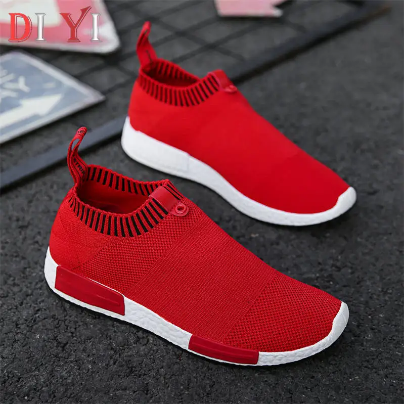 

Slip on Men Shoe Men's Knitting Sports Sneakers Low Top Running Shoes Man Large Size Sport Shoes Male Light Flats Zapatos A35